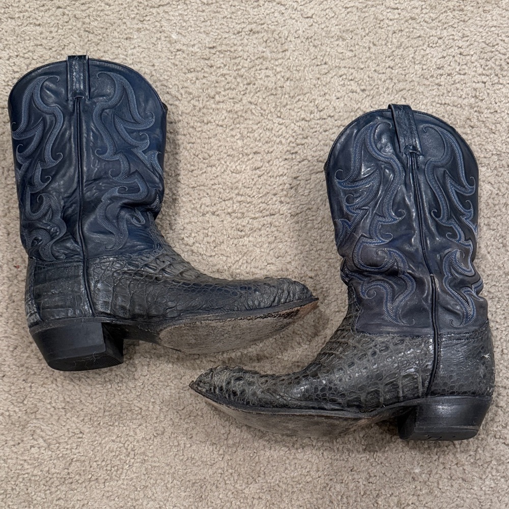 Tony Lama Blue and Gray Men's Boots